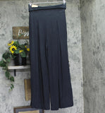 Blogilates Womens Foldover Side Pockets Box Pleats Wide Leg Pants Black M