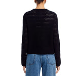 C By Private Label 2-Ply Cashmere Crochet Cardigan Button Front Sweater Black S