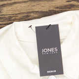 Jones New York Womens Patch Pocket Button Up Denim Jacket 10928933 Soft White M