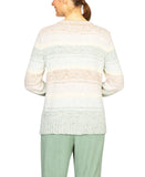 Alfred Dunner Petite Echo Canyon Ombre Chenille Biadere Sweater Brown Multi PM