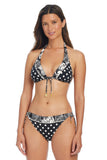 Bleu Rod Beattie Double Trouble Tall Triangle Swim Bikini Top Black / White 14