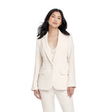 A New Day Womens Signature Crepe Nipped Waist Blazer Jacket Night Off White M