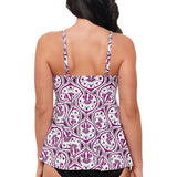Swim Solutions Printed Tankini Swim Top 806834 Magenta Purple 16