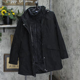 Lands' End Womens 3 in 1 Systems Jacket with Vest 1791640 Black XL