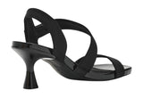 Anne Klein Square Toe Dress Sandals with Kitten Heel JUST03F9 Black Stretch 8M
