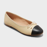 A New Day Women's Janie Ballet Flats with Memory Foam Insole Beige Brown 8M
