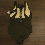 Magicsuit Juxtapose Steffi One-Piece Lace-Up Grommet Swimsuit Bamboo Green 16