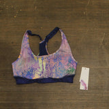 Jessica Simpson The Warm Up Juniors High-Impact Sports Bra Marble Neon Purple S