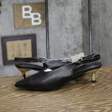 A New Day Womens Samantha Heels Kitten Heel 94462809 Black / Gold 6M