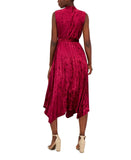 Tahari Asl Womens Velvet Pleated Midi Dress 2AM193-T2 Wild Berry Purple 8