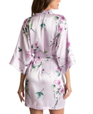 Linea Donatella Womens Floral-Print Satin Wrap Robe BPY230 Pink Floral L/XL