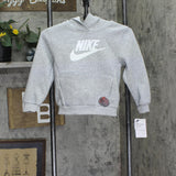 Nike Little Boys Club Fleece Sportswear Pullover Hoodie Dark Grey Heather 6