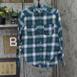 Hollister Womens Flannel Long Sleeve Button Up Shirt Blue / Green S