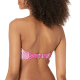 DKNY Womens Strapless Bathing Suit Bikini Top DI9TJ414 Hot Pink Multi M