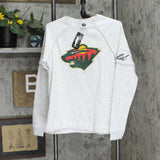 NHL Minnesota Wild Women's Crew Neck Fleece Pipe Trim Sweatshirt 196761895044