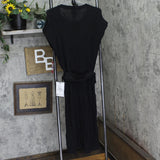 Vince Camuto Womens Textured-Knit Cap-Sleeve Belted Dress VC4M4625 Black XL