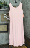 State Of Day Womens Ribbed Tank Nightgown 100185795MS Satin Pink L