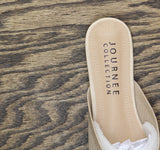Journee Collection Womens Knit Slip-On Aniee Mules ANIEE Beige Brown 7M