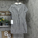 City Studios Juniors Embellished-Collar Shift Dress Black / Ivory 9/10