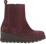 Lucky Brand Round Toe Chunky Wedge Chelsea Ankle Boots Winter Cherry Purple 6M