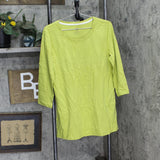 Isaac Mizrahi Live! Essentials Pima Cotton 3/4 Sleeve Tunic Willow Green M