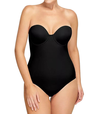 Wacoal Womens Red Carpet Medium Control Strapless Shaping Bodysuit Black 38C