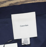 Calvin Klein Womens Stretch Crepe Zip Front Jacket 44C442G Dark Sapphire Blue XL