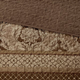 Madison Park Reversible Quilted 3-Piece Bedspread Set Brown / Gold Queen