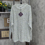 Ava & Viv Women's Plus Size Crewneck Multi Texture Pullover Sweater Green 4X
