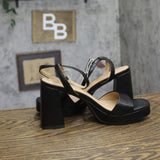 Wild Fable Womens Patent Block Heel Strappy Miley Heels 95142414 Black 8M