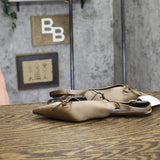A New Day Womens Camille Satin Slingback Bow Flats 94648294 Brown 8M