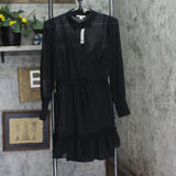 Bar III Womens Petites Collared Short Mini Dress 100118377PT Black PM