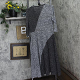 Ny Collection Womens Two Tone Ribbed A-line Dress MHAD0445 Dark / Light Gray M