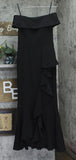 Betsy & Adam Womens Petite Off-The-Shoulder Mermaid Gown Black 6P