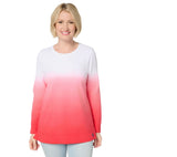 Denim & Co. French Terry Dip Dye Tunic Pullover Top A688734 Cardinal Red PL