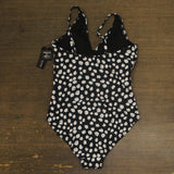 Island Escape Monterey Printed Convertible One-Piece Swimsuit Black / White 8