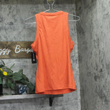 INC International Concepts Womens Ribbed Crewneck Top Summer Fig Orange M