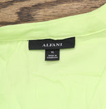 Alfani Womens Shirred V Neck Dolman Sleeve Blouse Top Melon Sky Green XL