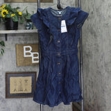Calvin Klein Jeans Chambray Denim Shirt Dress Vintage Dark Wash Blue XL (16)