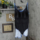 Swimsuits for All Womens Plus Size One Piece Dress Swimsuit Blue / Black 28