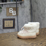 Cat & Jack Toddler Girls Jodi Zipper Shearling Style Boots Cream Off White 5T