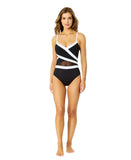 Anne Cole One-Piece Swimsuit with Mesh Insert 26MO02001 Black / White 12