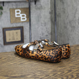 A New Day Tasmin Buckle Strap Velvet Flats 94568233 Leopard Brown Print 10M