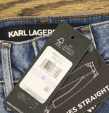 Karl Lagerfeld Paris Womens Floral Motif Cropped Jeans L5TK2265 Coastal Blue 6
