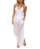 Dotti Womens Cotton Openwork Dot Drawstring-Waist Pants 85289 White XL