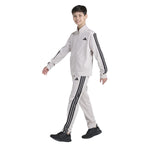 Adidas Boys Long Sleeve Jacket & Pants 2-Piece Set Natural Brown / Black XL