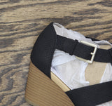 Dr. Scholl's Womens Barton Wedge Platform Sandal F6474S1 Black Snake 6M