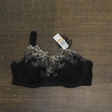 Paramour Womens Aura Embroidered Contour Bra Demi Coverage Black Champagne 40DD