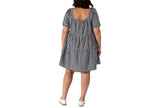 Black Tape Womens Trendy Plus Size Button Front Trapeze Dress Black / White X