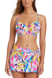 Bleu by Rod Beattie Convertible Cross-Back Bikini Swim Top White / Multi 34DD
